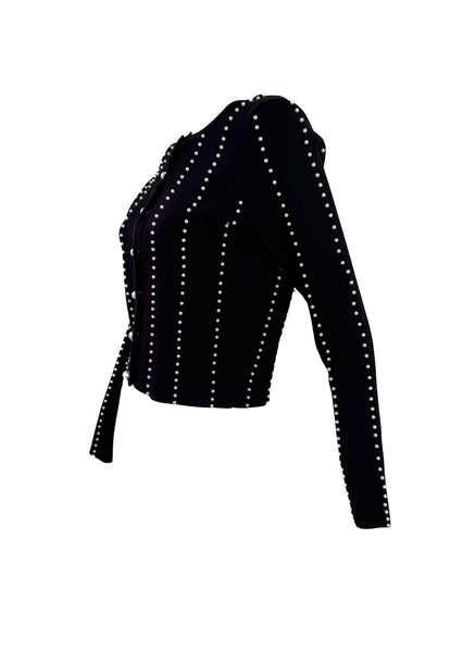 Pearl Beaded Knit Cardigan