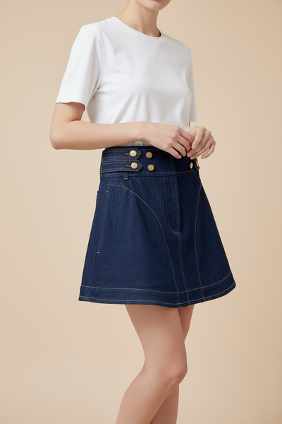High Waisted Denim Skirt