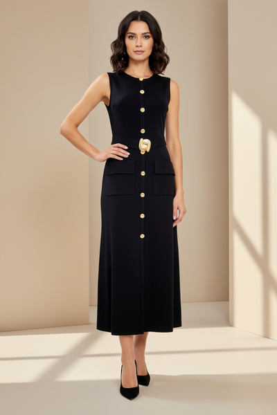 Belted Midi Knit Dress