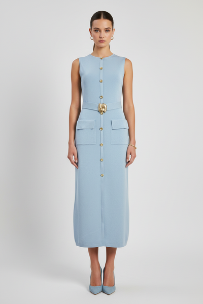 Belted Midi Knit Dress