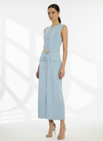 Belted Midi Knit Dress