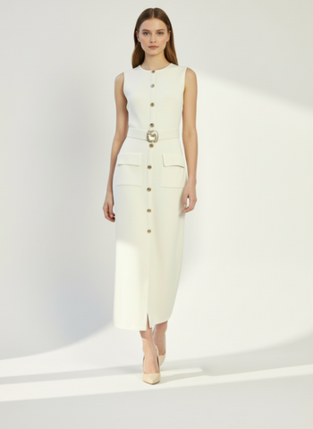 Belted Midi Knit Dress