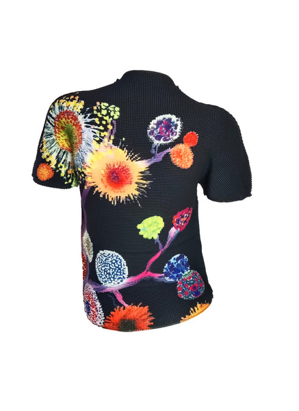 Cap Sleeve Abstract Floral Top