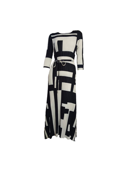 Geo Abstract Pleated Dress
