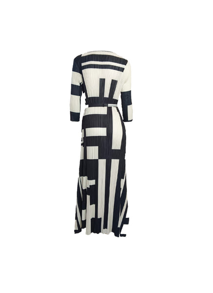 Geo Abstract Pleated Dress
