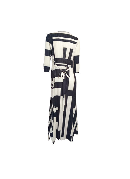 Geo Abstract Pleated Dress