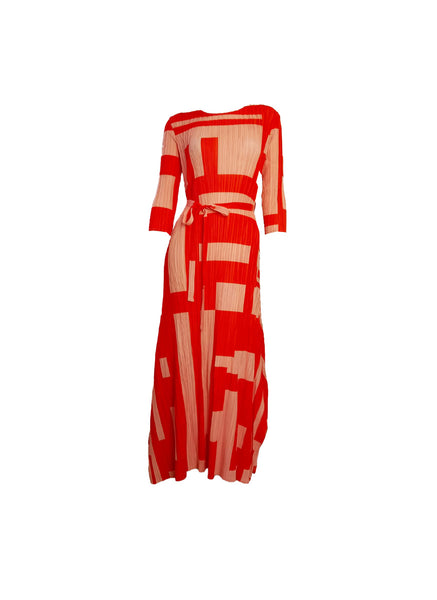 Geo Abstract Pleated Dress