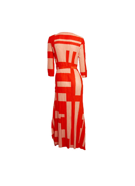 Geo Abstract Pleated Dress