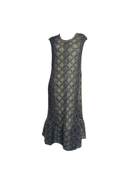 Geometric Lattice Peplum Dress