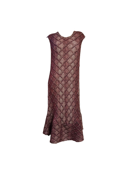 Geometric Lattice Peplum Dress