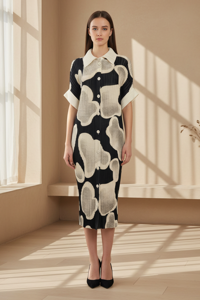 Abstract Print Shirt Dress