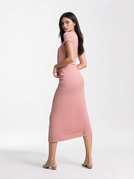 5250010 Puff Cap Sleeve Round Top