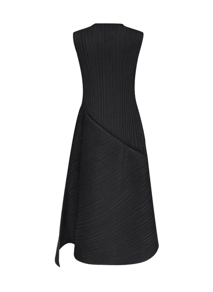 N240001 Round Neck Sleeveless Pleated Dress *Last Piece