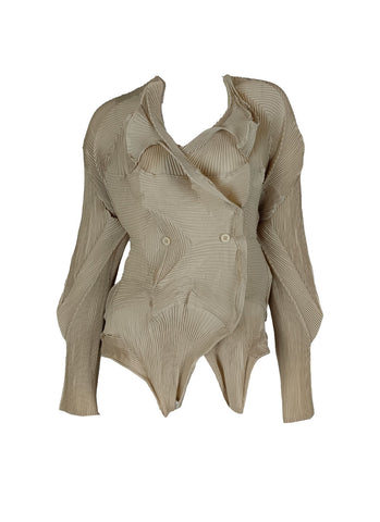 N240008 Irregular Long-Sleeve Pleated Top *Last Piece