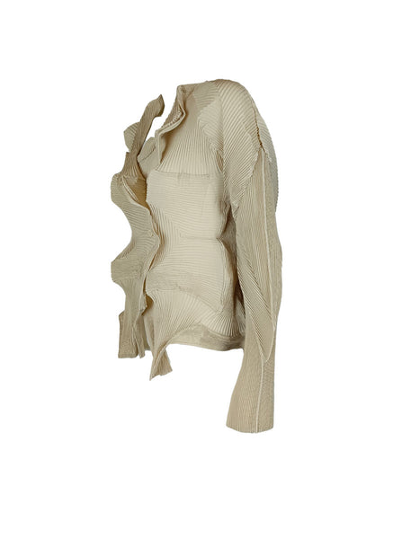 N240008 Irregular Long-Sleeve Pleated Top *Last Piece