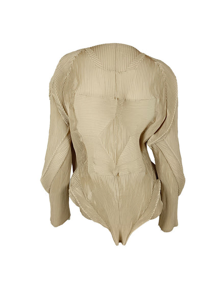 N240008 Irregular Long-Sleeve Pleated Top *Last Piece