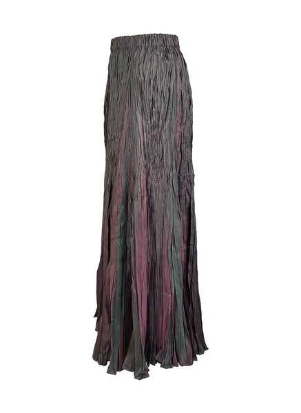 Irregular Pleated Printed Long Skirt