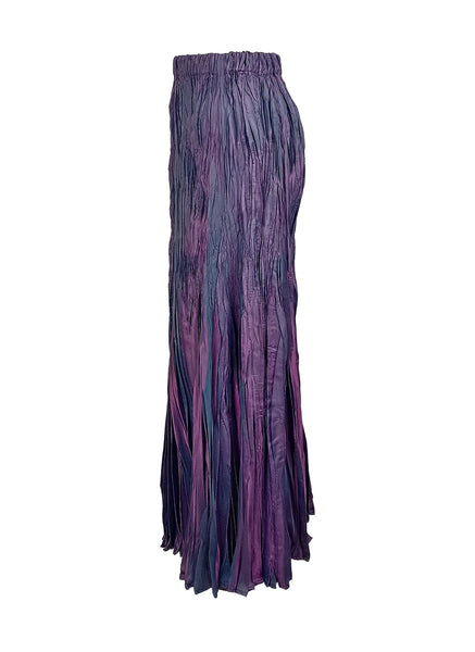 Irregular Pleated Printed Long Skirt