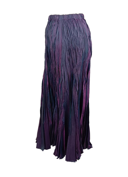 Irregular Pleated Printed Long Skirt