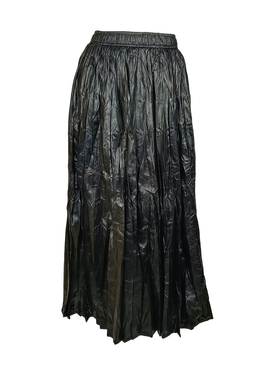 N240019 Irregular Pleated Printed Long Skirt *Last Piece