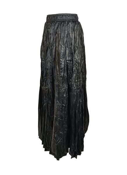 N240019 Irregular Pleated Printed Long Skirt *Last Piece
