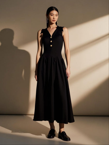 Collar Fitted Voluminous Dress