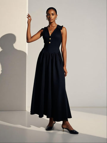 Collar Fitted Voluminous Dress