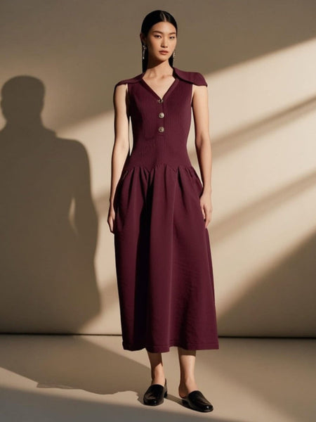 Collar Fitted Voluminous Dress