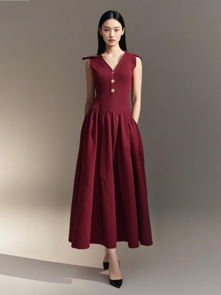 Collar Fitted Voluminous Dress