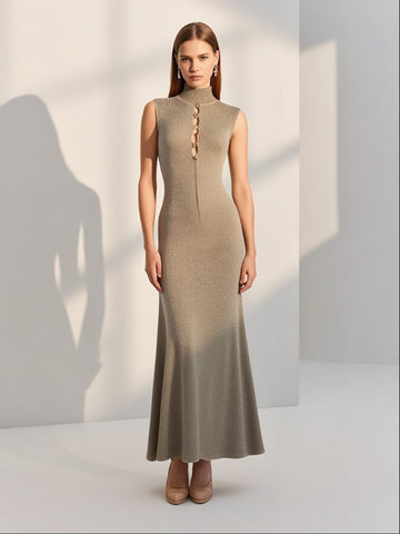 Shimmering Fitted Bodiced Gown