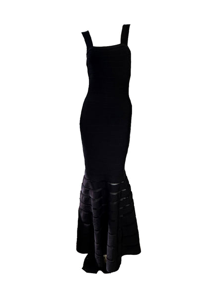 Square Neckline Fitted Mermaid Hem Gown