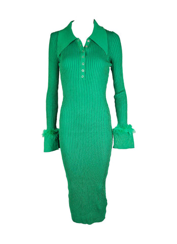 O240030 Knitted Collar Long Sleeve Dress *Last Piece