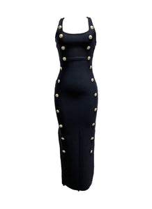 O240043 Low Cut Sleeveless Suspender Dress