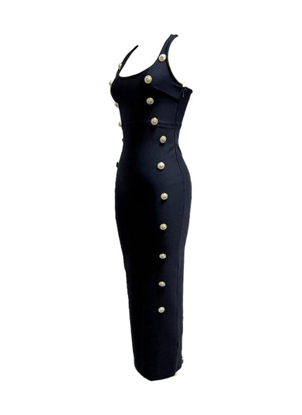 O240043 Low Cut Sleeveless Suspender Dress