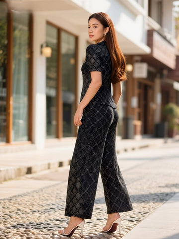O250006 Diamond Lattice Top & Pants Set