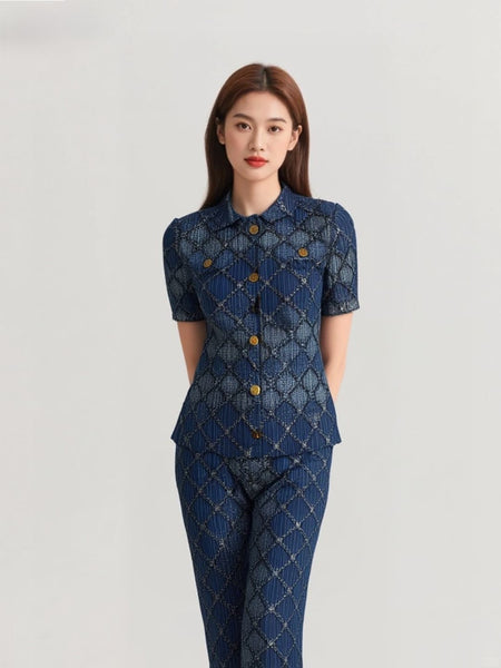 O250006 Diamond Lattice Top & Pants Set