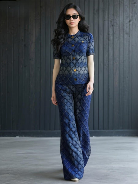 O250006 Diamond Lattice Top & Pants Set