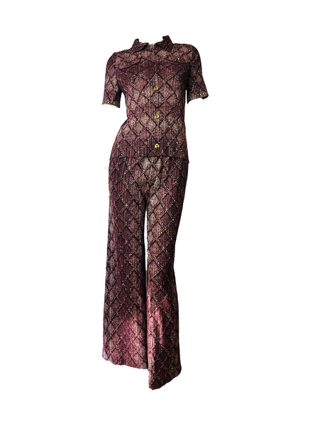 O250006 Diamond Lattice Top & Pants Set