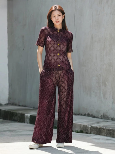 O250006 Diamond Lattice Top & Pants Set