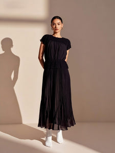 O250007 Crinkled Top & Skirt  Set
