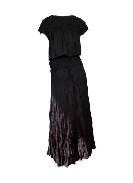 O250007 Crinkled Top & Skirt  Set