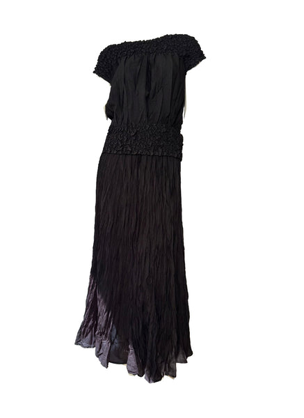 O250007 Crinkled Top & Skirt  Set