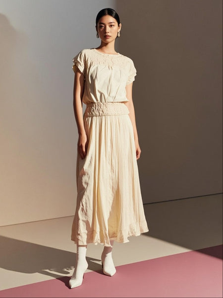 Crinkle Feminine Two-piece Set