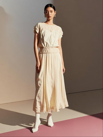 Crinkle Feminine Two-piece Set