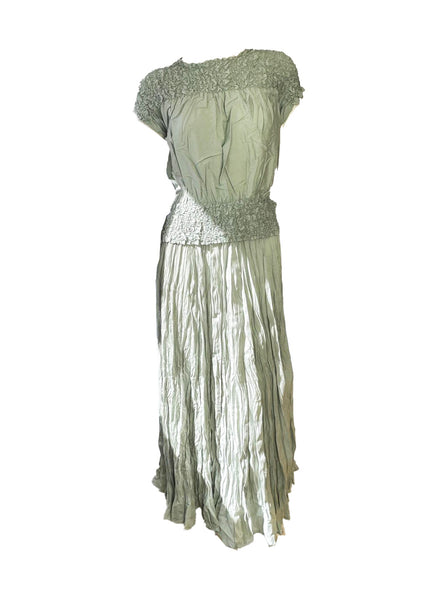 O250007 Crinkled Top & Skirt  Set