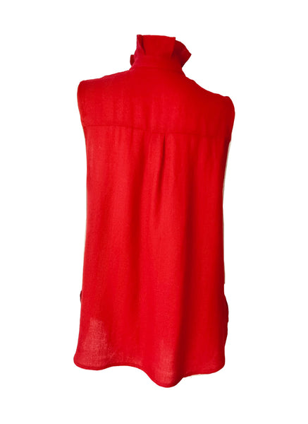 O250009  High Collar Sleeveless Top