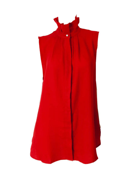 O250009  High Collar Sleeveless Top