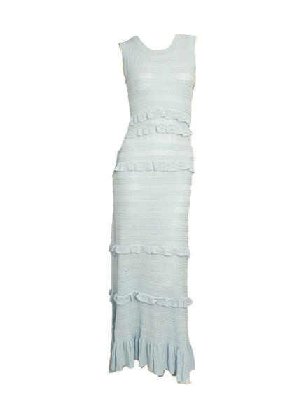 Tiered Ruffle Long Knit Dress