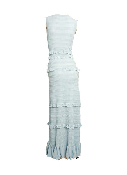 Tiered Ruffle Long Knit Dress