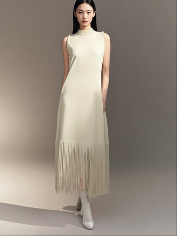 O250019 Embellished Neckline Long Dress